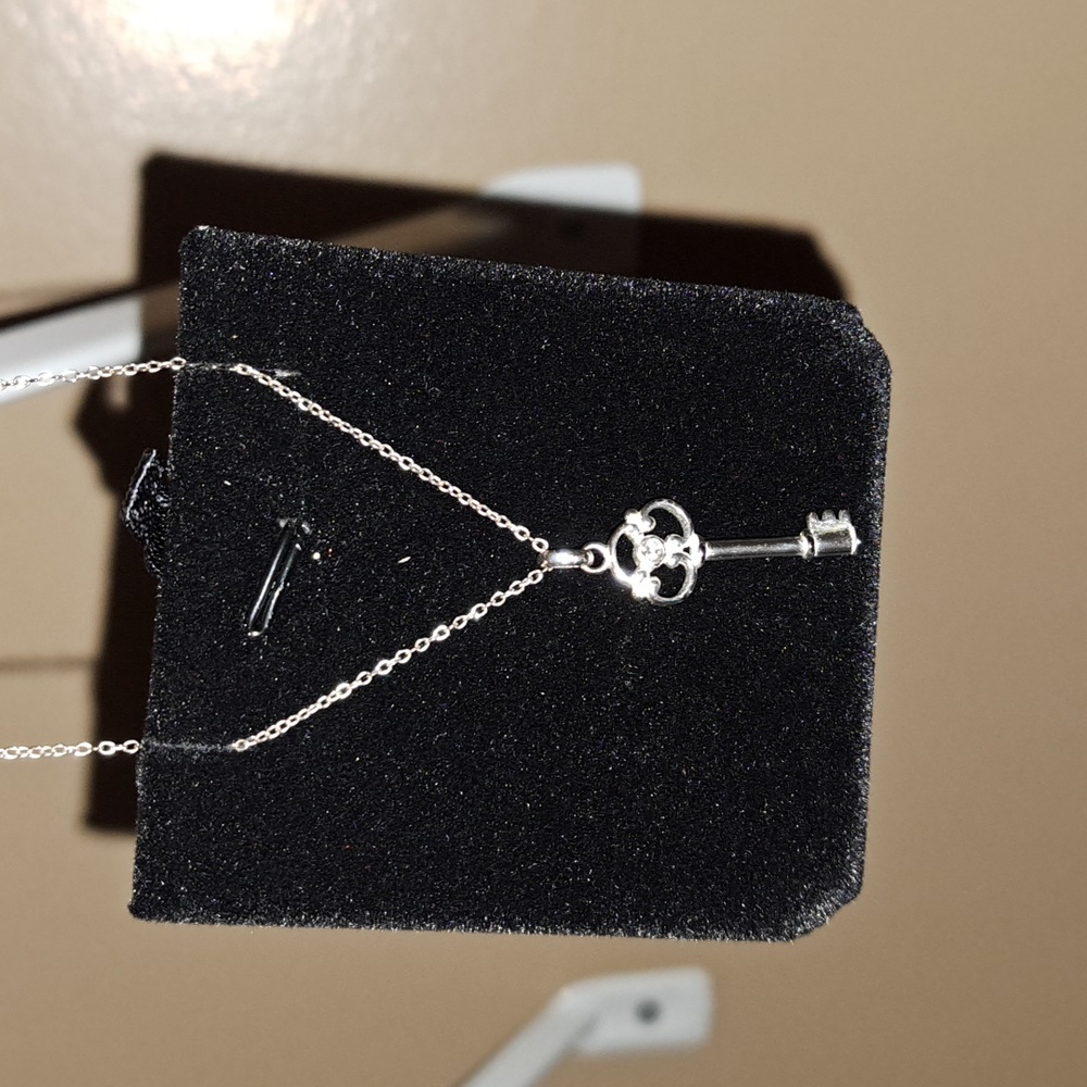 Sterling silver key necklace